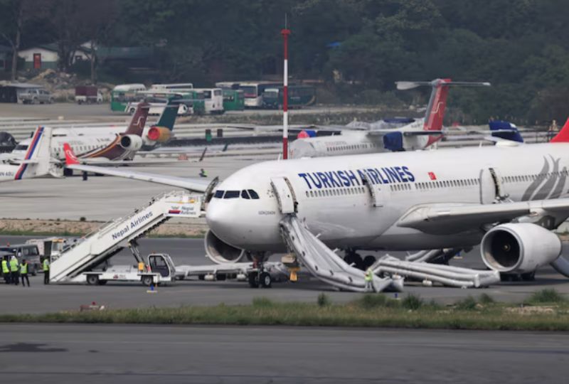Video: Turkish Airlines plane evacuated after smoke seen from landing gear in Nepal